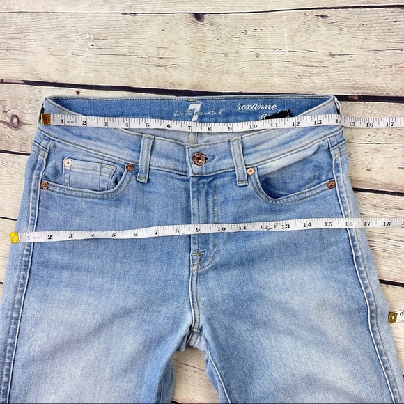 7 For All Mankind Women’s Roxanne Ankle Jeans raw hem light blue wash size 26 - Picture 4 of 11